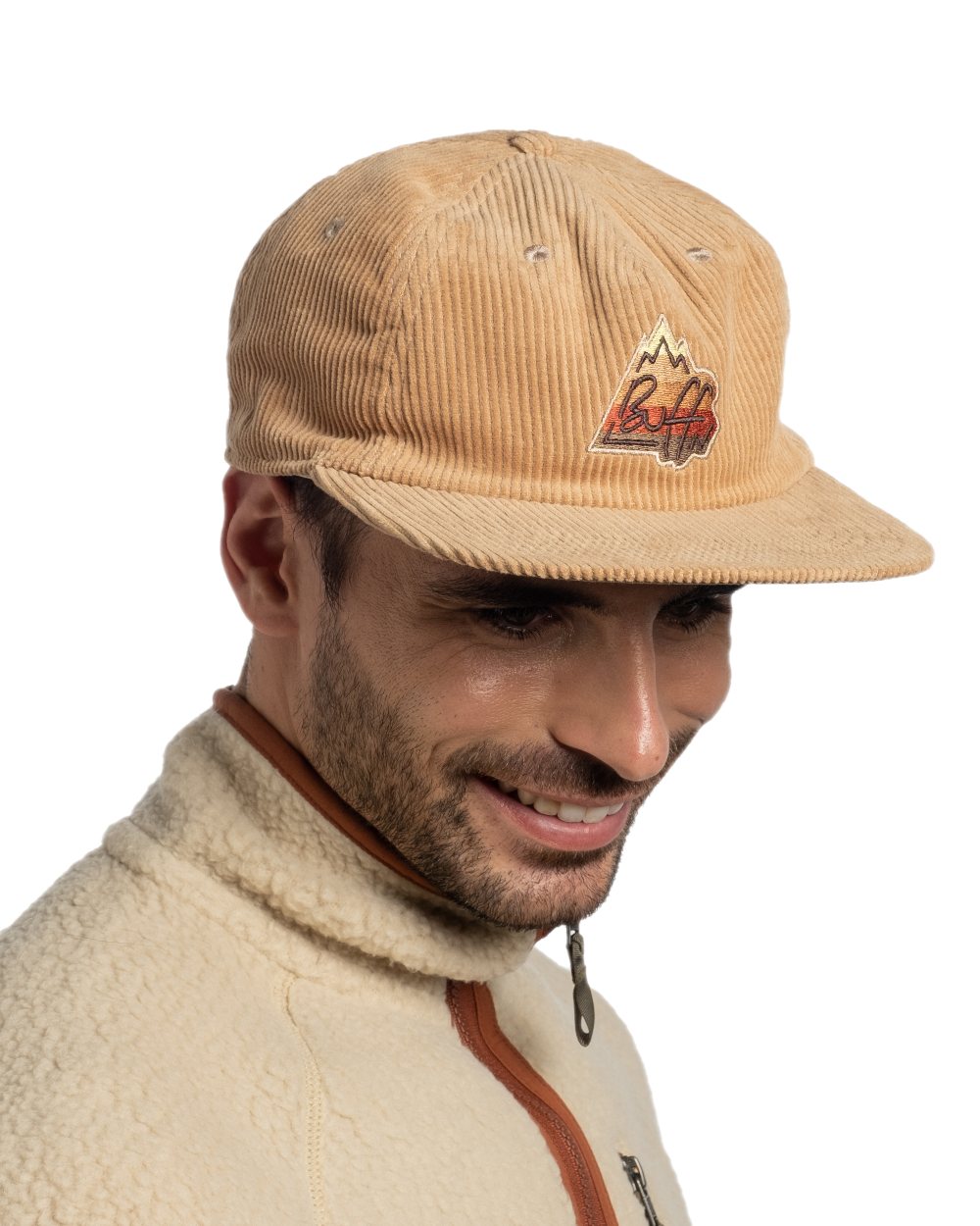 Peanut Coloured Buff Dister Chill Trucker Cap on white background #colour_peanut