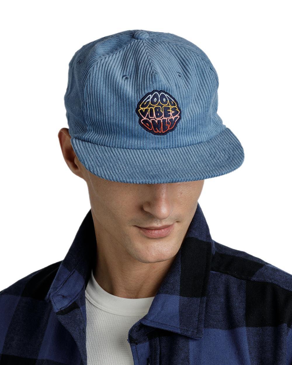 Water Coloured Buff Dister Chill Trucker Cap on white background #colour_water