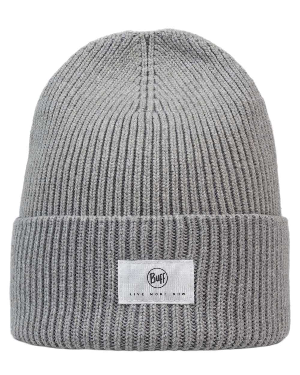 Grey Coloured Buff Drisk Knitted Beanie on white background #colour_grey
