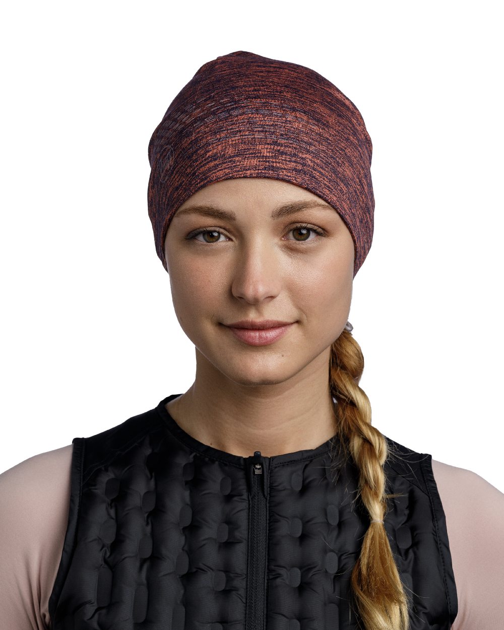 Cinnamon Coloured Buff DryFlx Beanie on white background #colour_cinnamon