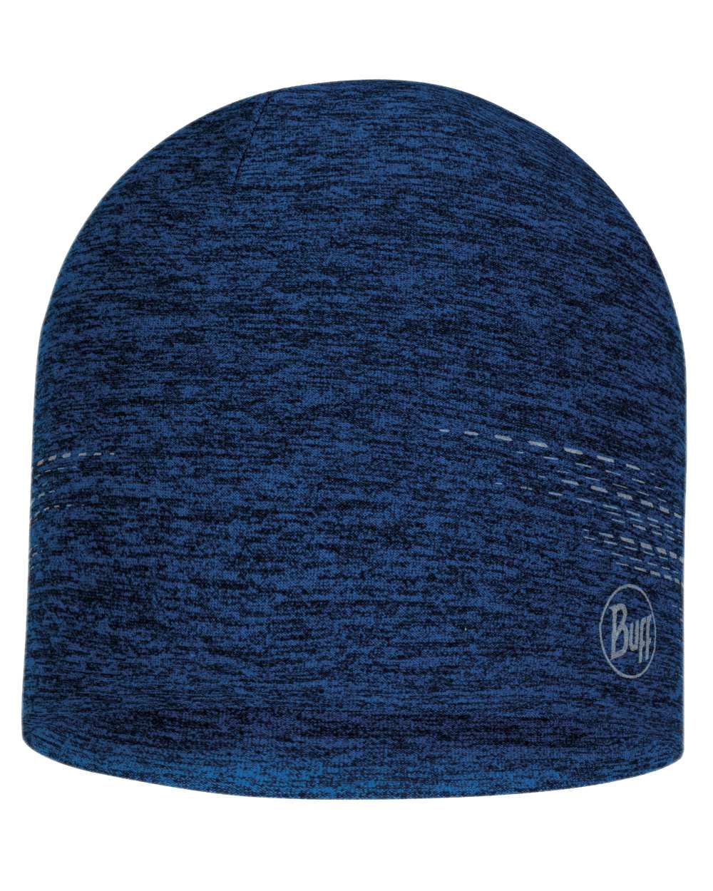 Solid Blue Coloured Buff DryFlx Beanie on white background #colour_solid-blue