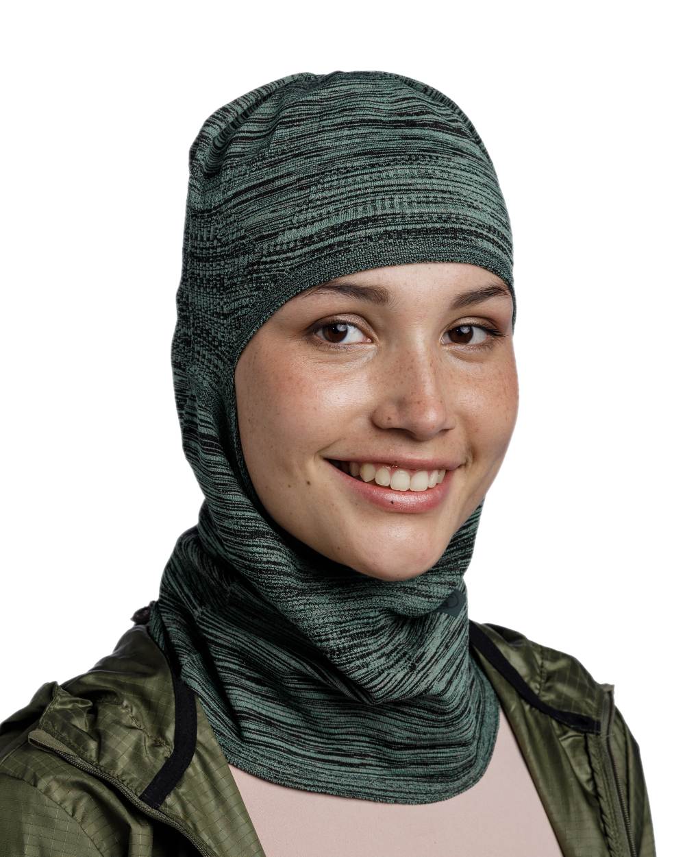 Jade Coloured Buff Dryflx Pro Solid Balaclava on white background #colour_jade