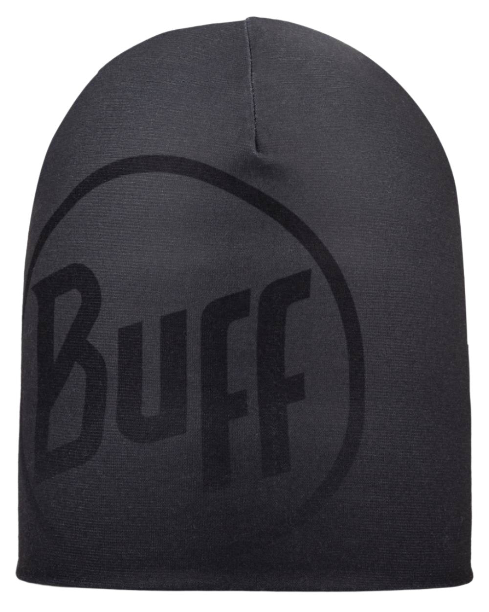 Black Coloured Buff Ecostretch Beanie on white background #colour_black