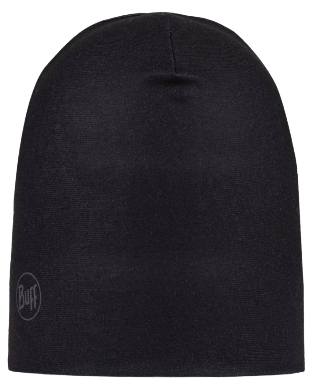 Black Coloured Buff Ecostretch Beanie on white background #colour_black
