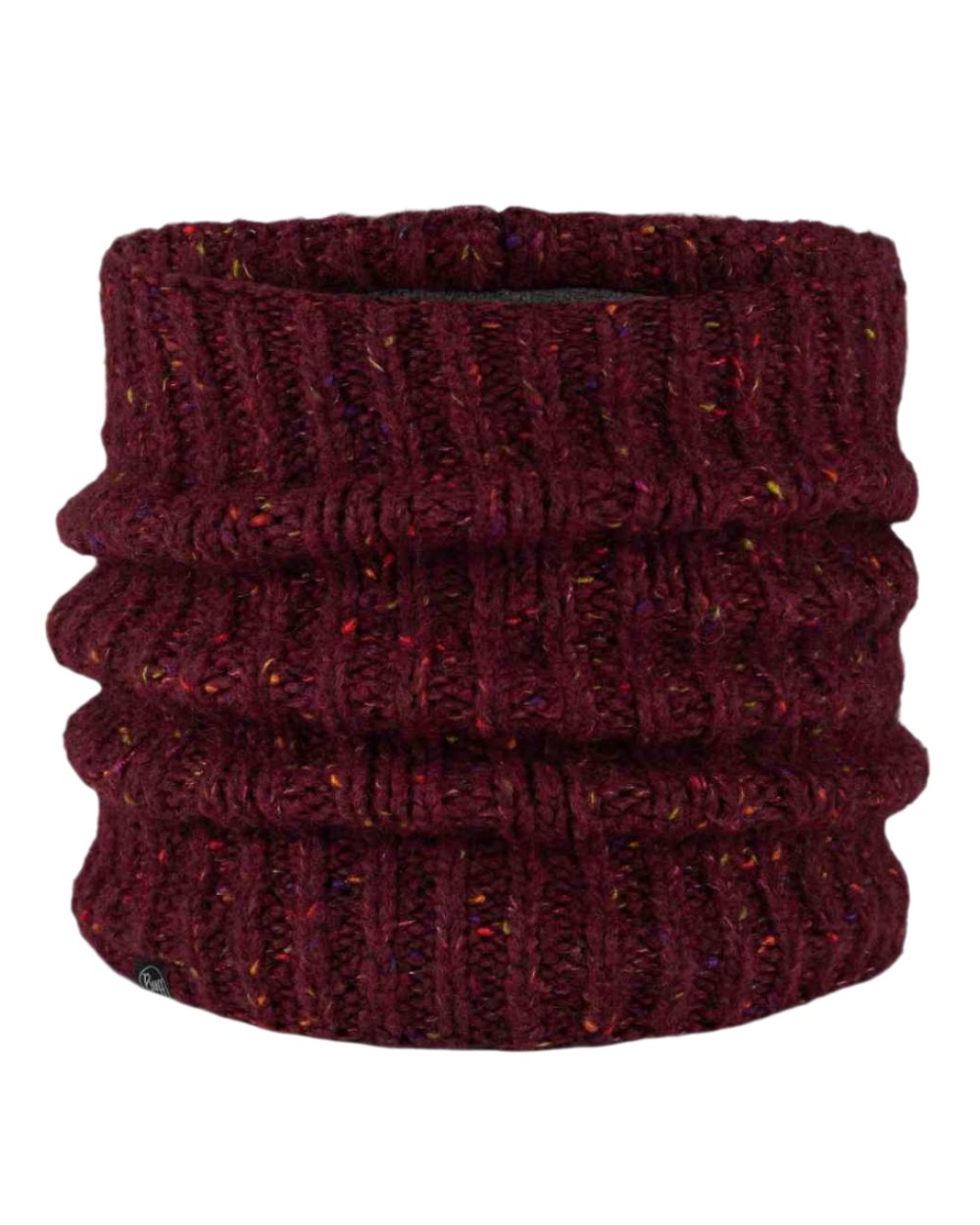 Dahlia Coloured Buff Kim Knitted Fleece Neckwarmer on white background #colour_dahlia