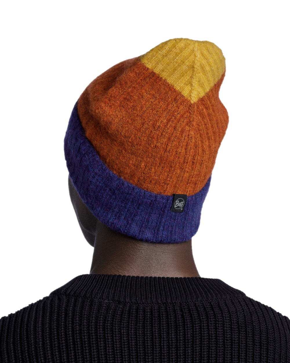 Denim Coloured Buff Nilah Knitted Beanie on white background #colour_denim