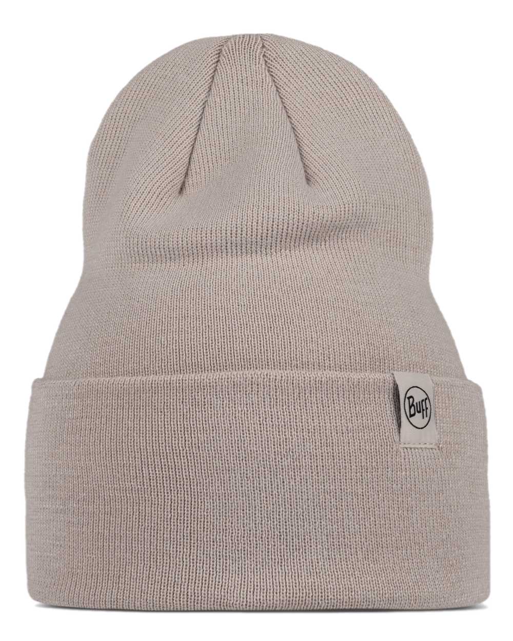 Birch Grey Coloured Buff Linon Knitted Beanie on white background #colour_birch-grey