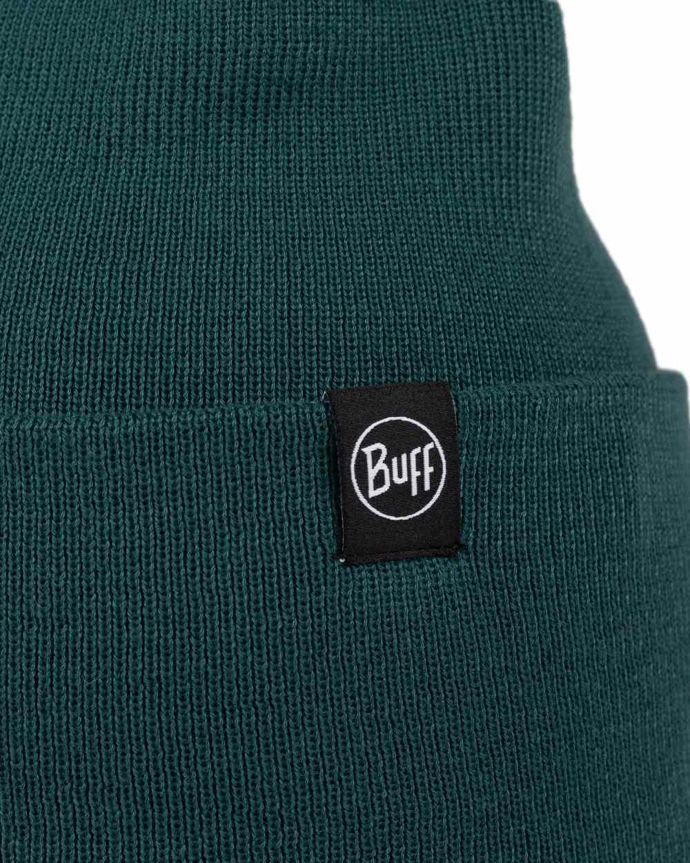 Silversage Coloured Buff Linon Knitted Beanie on white background #colour_silversage