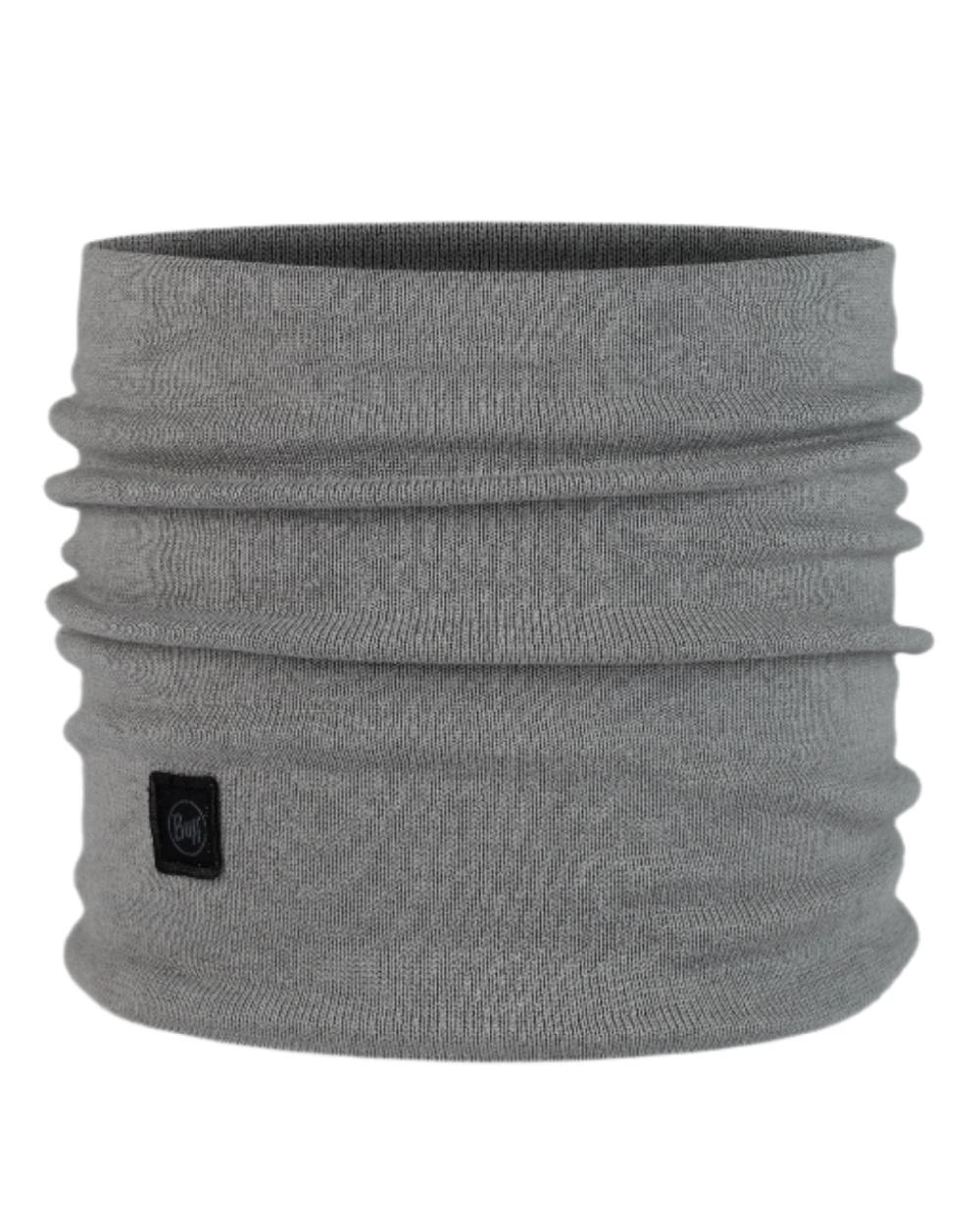 Grey Coloured Buff Knitted Neck Warmer on white background #colour_grey