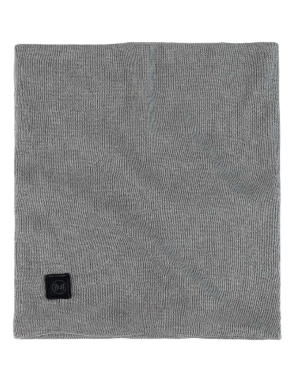 Grey Coloured Buff Knitted Neck Warmer on white background #colour_grey