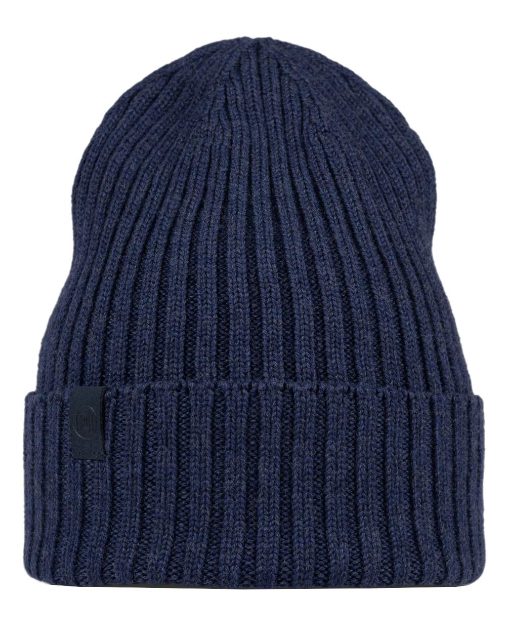 Midnight Coloured Buff Knitted Norval Beanie on white background #colour_midnight