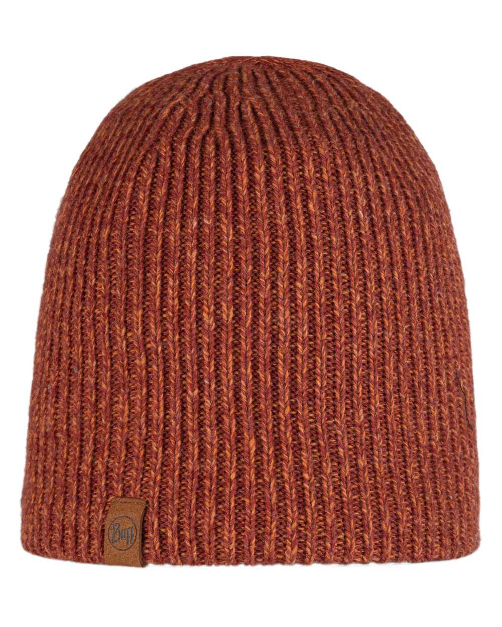 Cinnamon Coloured Buff Knitted Polar Beanie on white background #colour_cinnamon