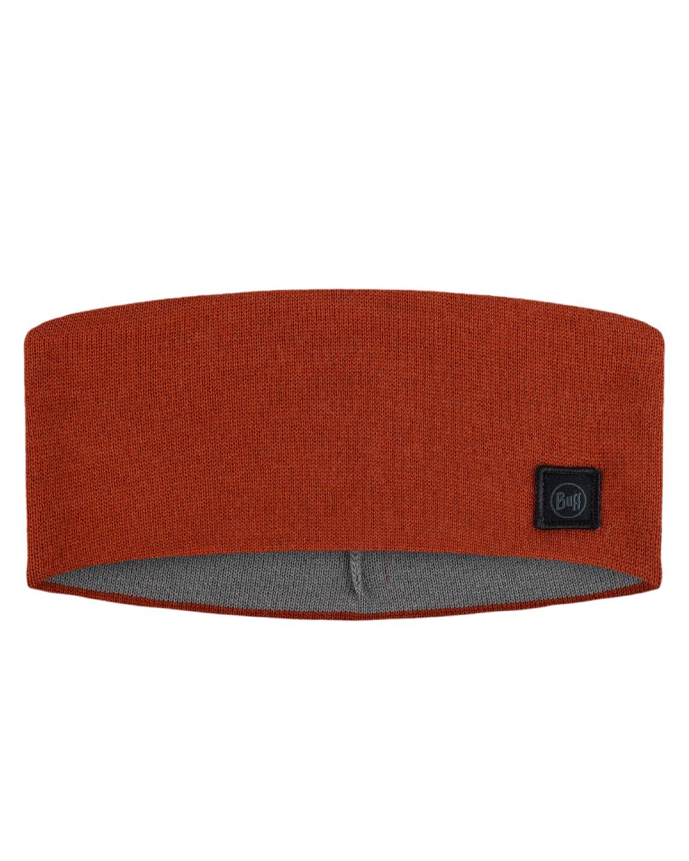 Cinnamon Coloured Buff Knitted Polar Headband on white background #colour_cinnamon