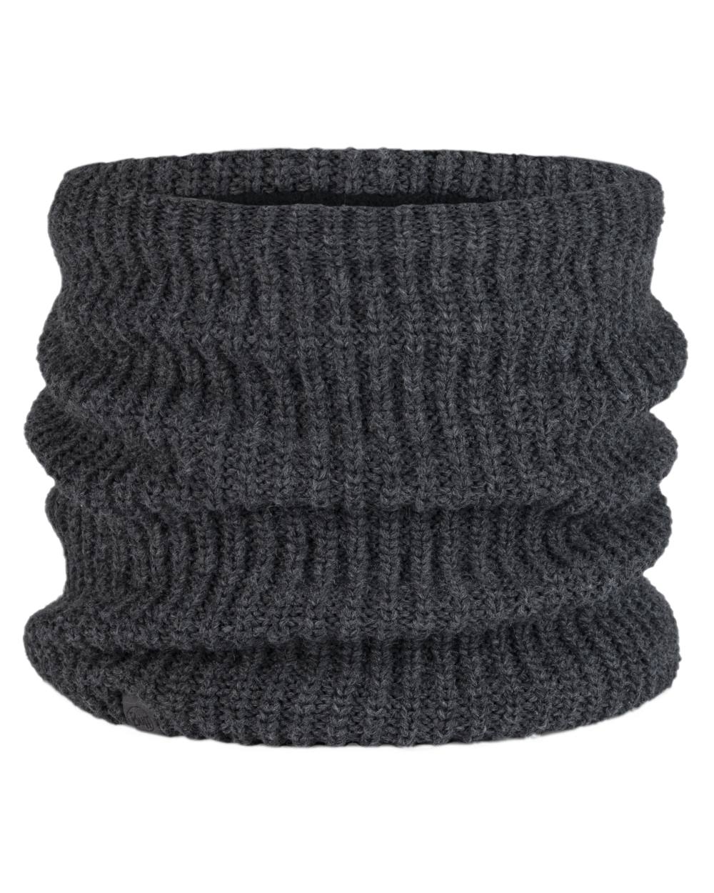 Graphite Coloured Buff Knitted Polar Neck Warmer on white background #colour_graphite