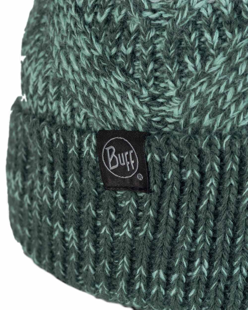 Silversage Coloured Buff Masha Knitted & Fleece Beanie on white background #colour_silversage