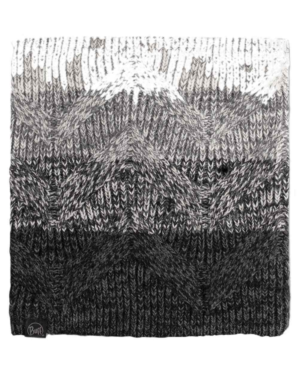 Grey Coloured Buff Masha Knitted Polar Neck Warmer on white background #colour_grey