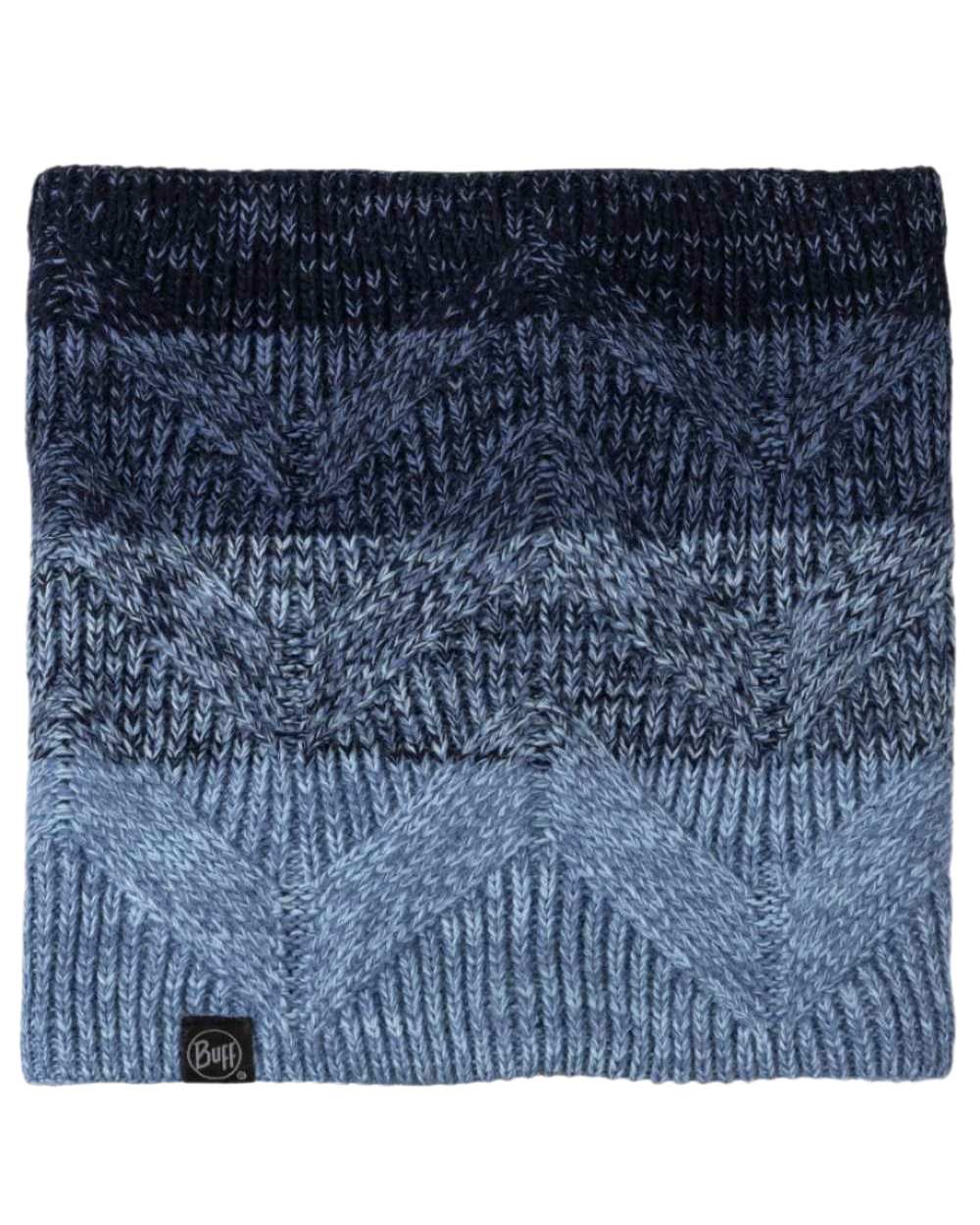 Water Coloured Buff Masha Knitted Polar Neck Warmer on white background #colour_water