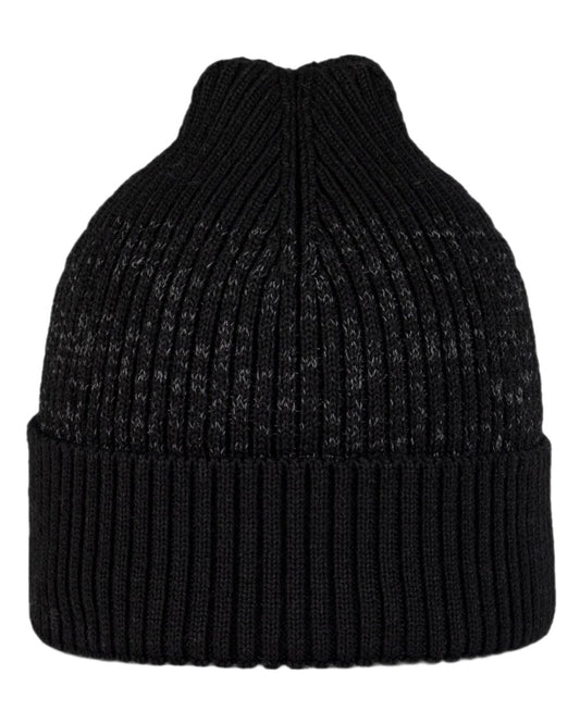Black Coloured Buff Merino Active Beanie on white background #colour_black