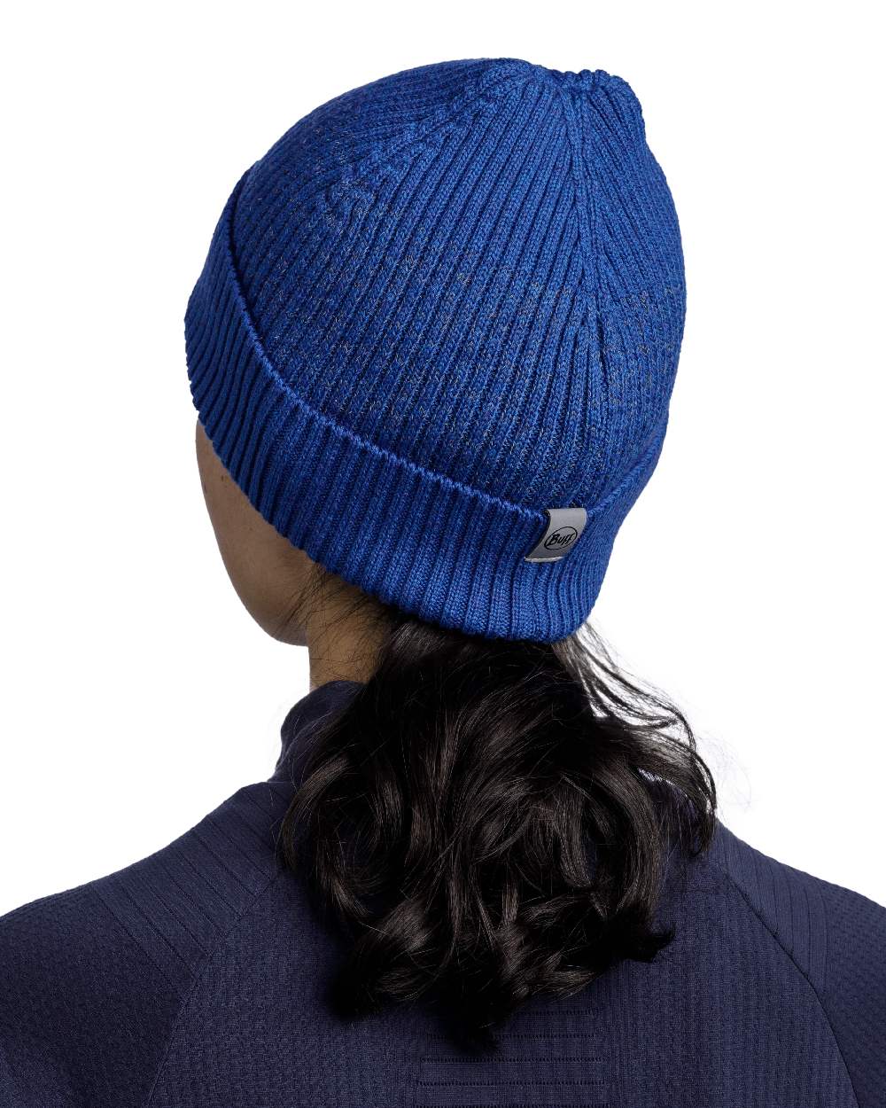 Cobalt Coloured Buff Merino Active Beanie on white background #colour_cobalt