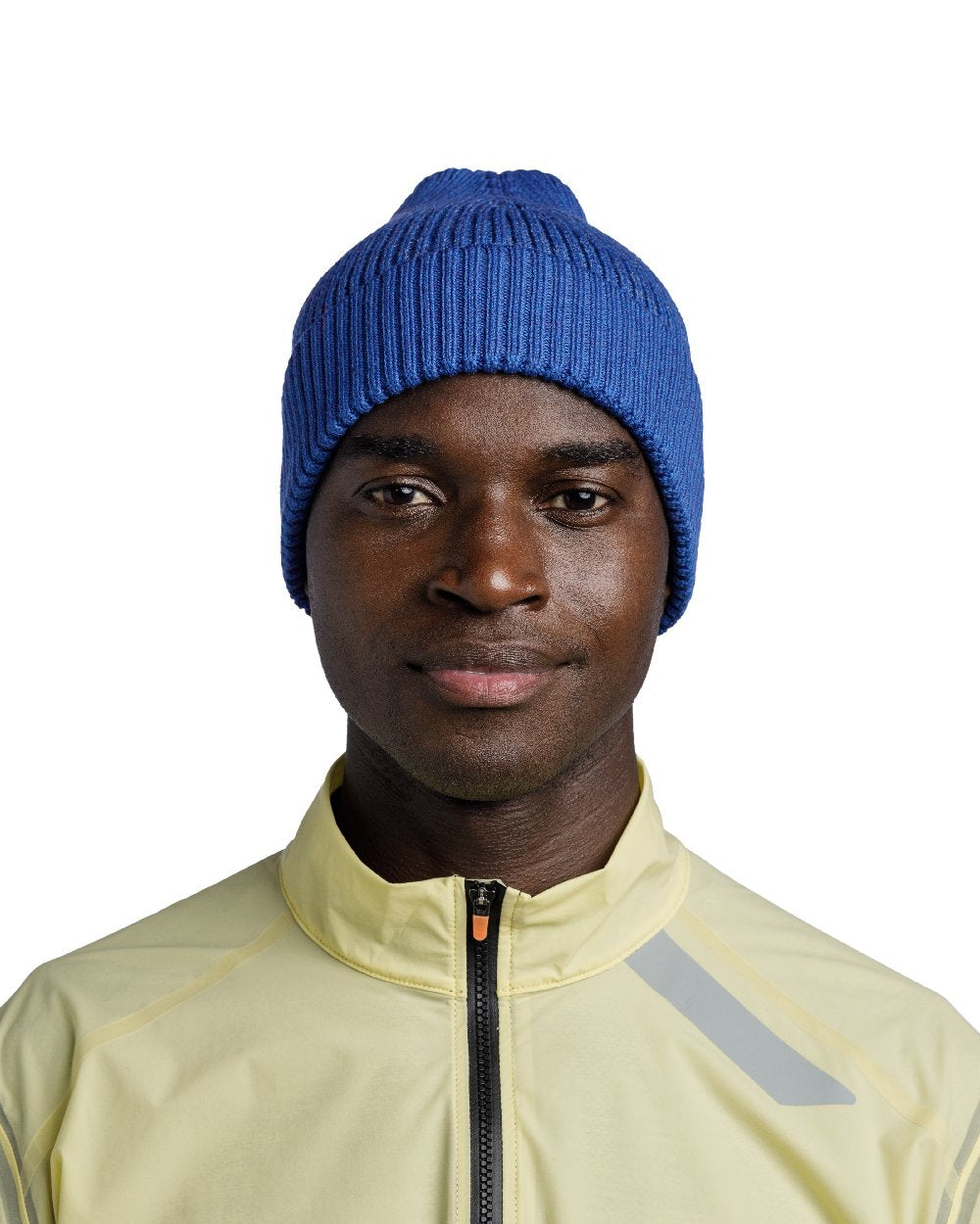Cobalt Coloured Buff Merino Active Beanie on white background #colour_cobalt