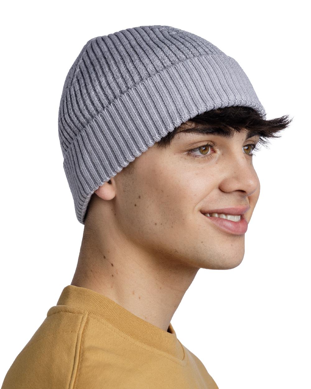 Light Grey Coloured Buff Merino Active Beanie on white background #colour_light-grey