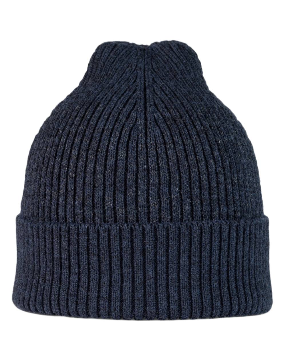 Night Blue Coloured Buff Merino Active Beanie on white background #colour_night-blue