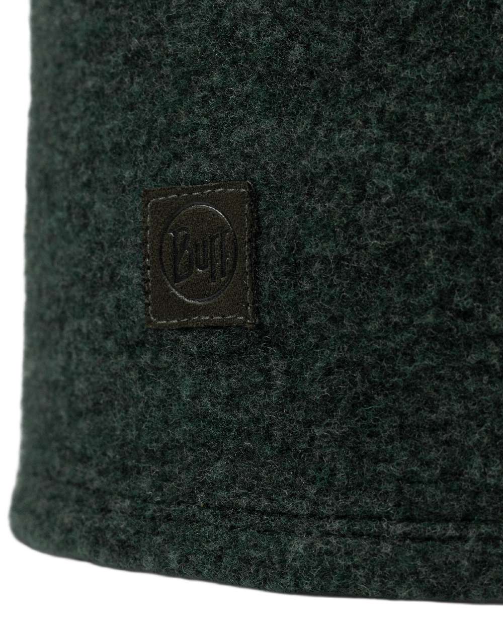 Forest Coloured Buff Merino Fleece Beanie on white background #colour_forest