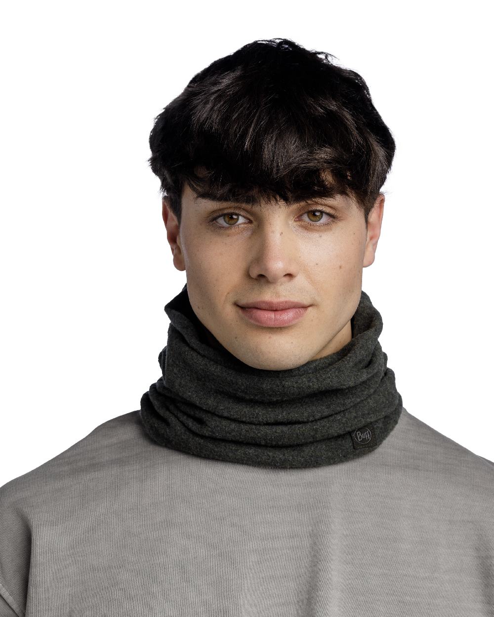 Cedar Coloured Buff Merino Fleece Neck Warmer on white background #colour_cedar