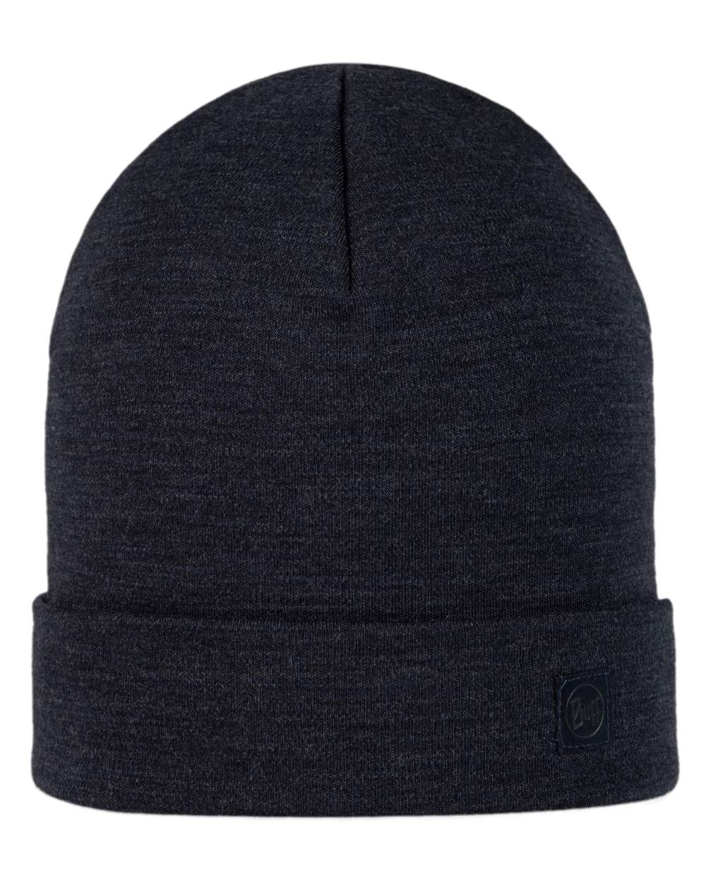 Indigo Coloured Buff Merino Heavyweight Beanie on white background #colour_indigo