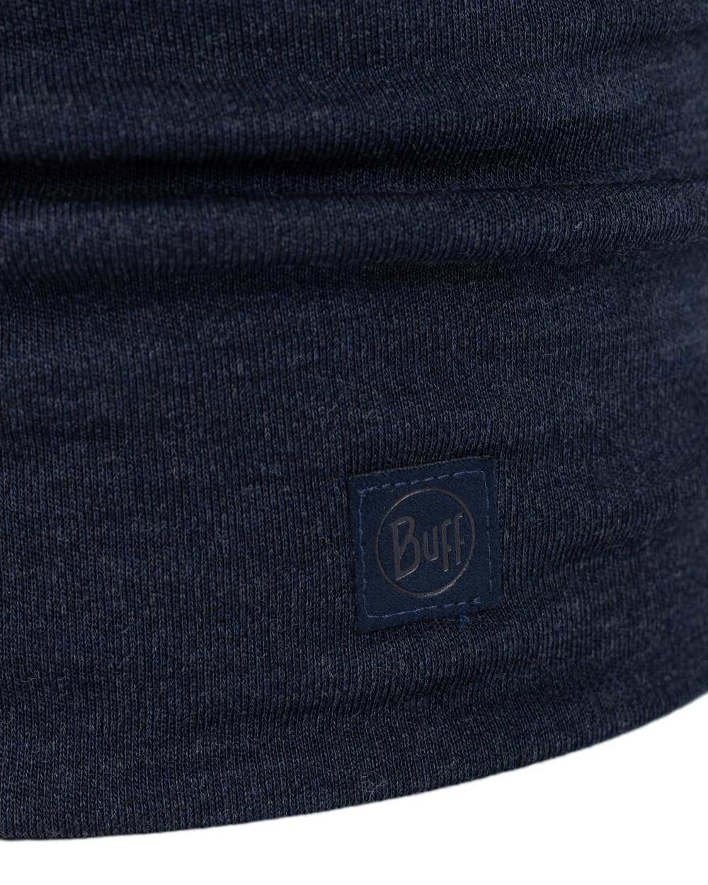 Indigo Coloured Buff Merino Heavyweight Neck Warmer on white background #colour_indigo