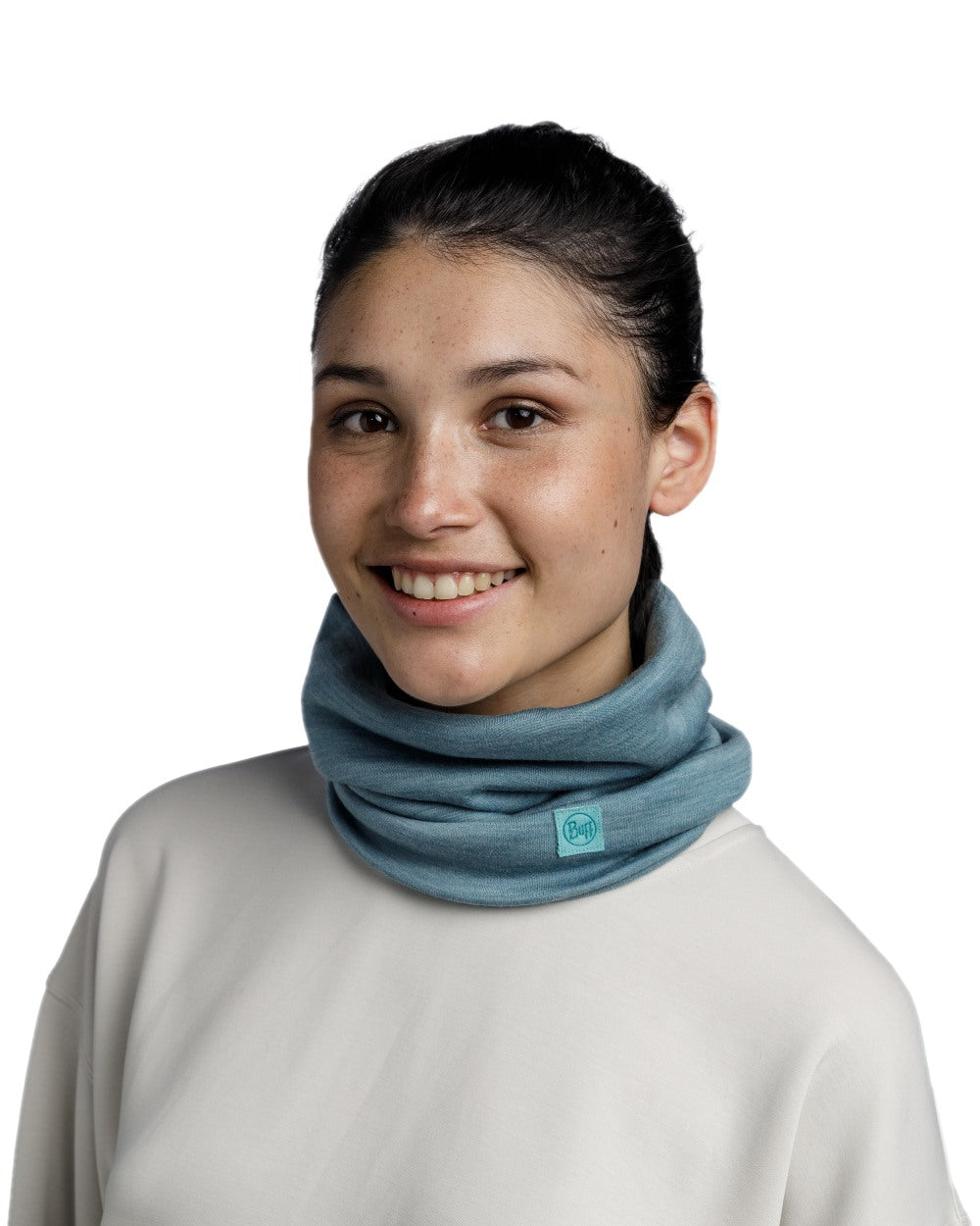 Pool Coloured Buff Merino Heavyweight Neck Warmer on white background #colour_pool