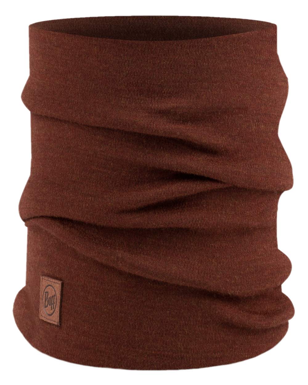 Sienna Coloured Buff Merino Heavyweight Neck Warmer on white background #colour_sienna