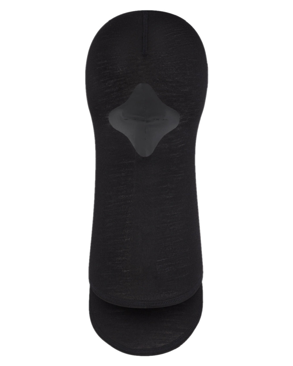 Black Coloured Buff Merino Lightweight Balaclava on white background #colour_black