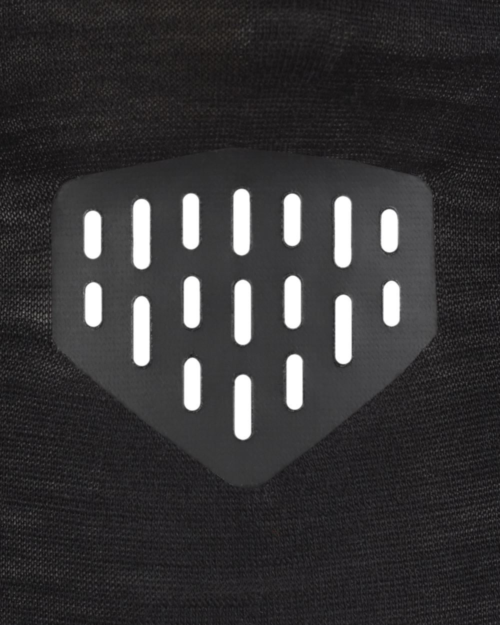 Black Coloured Buff Merino Lightweight Balaclava on white background #colour_black