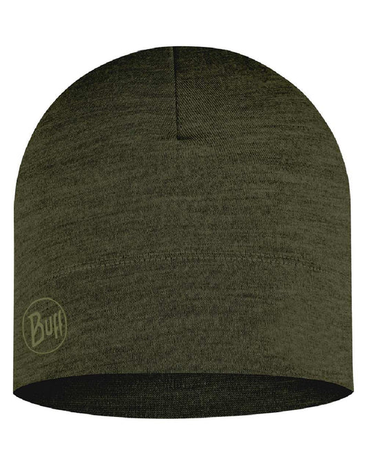 Bark Coloured Buff Merino Lightweight Beanie on white background #colour_bark