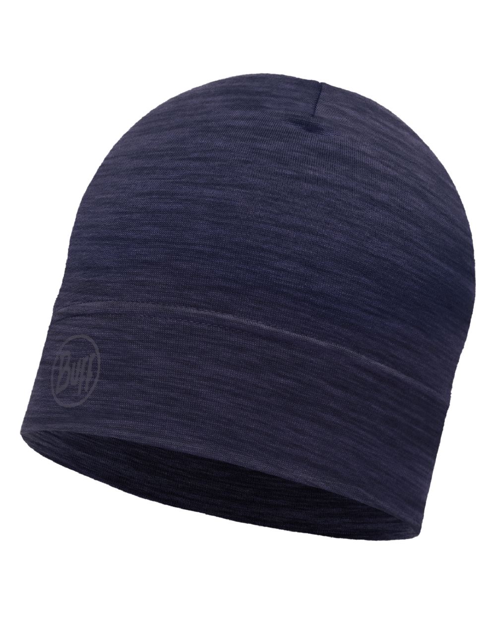 Denim Coloured Buff Merino Lightweight Beanie on white background #colour_denim