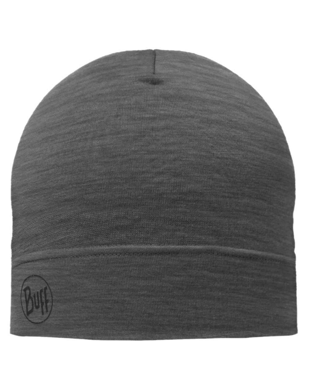 Grey Coloured Buff Merino Lightweight Beanie on white background #colour_grey