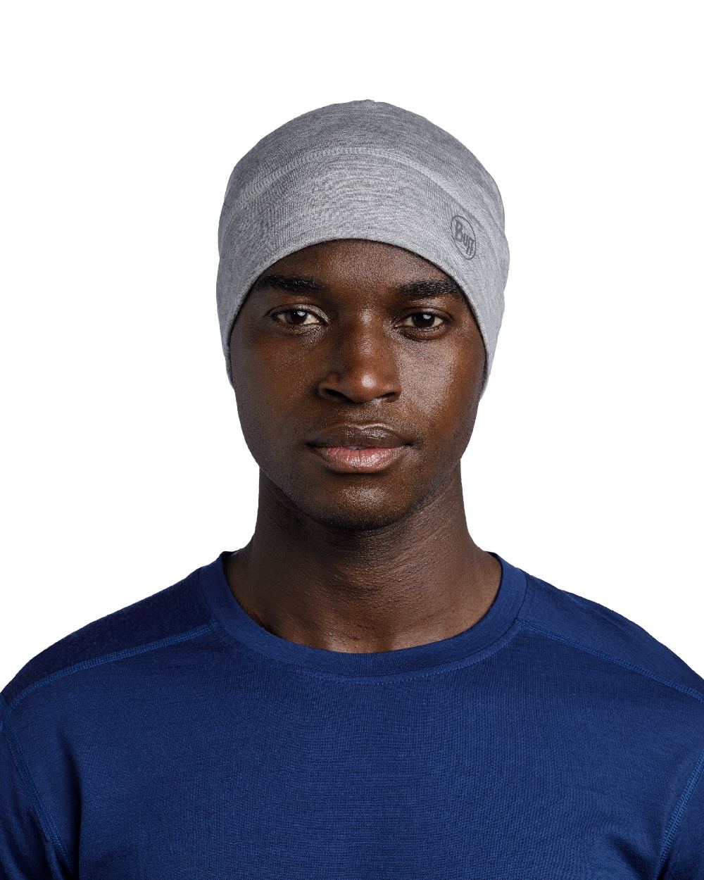 Light Grey Coloured Buff Merino Lightweight Beanie on white background #colour_light-grey