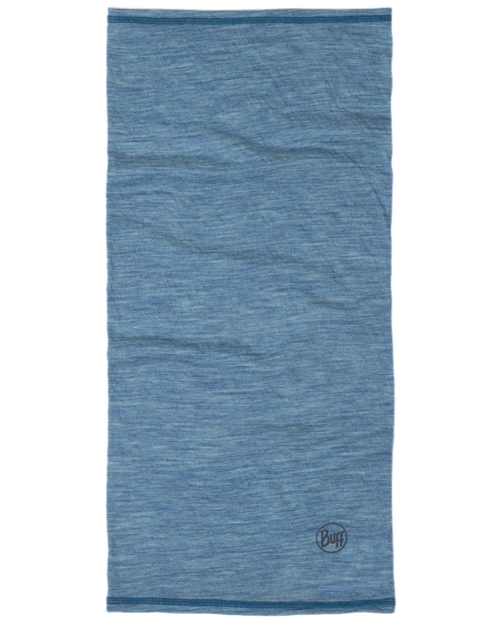Lake Blue Coloured Buff Merino Lightweight Neck Warmer on white background #colour_lake-blue