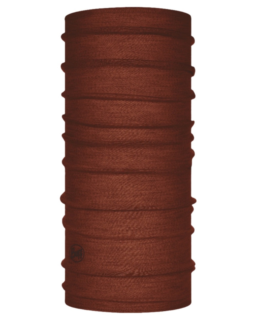 Sienna Coloured Buff Merino Lightweight Neck Warmer on white background #colour_sienna