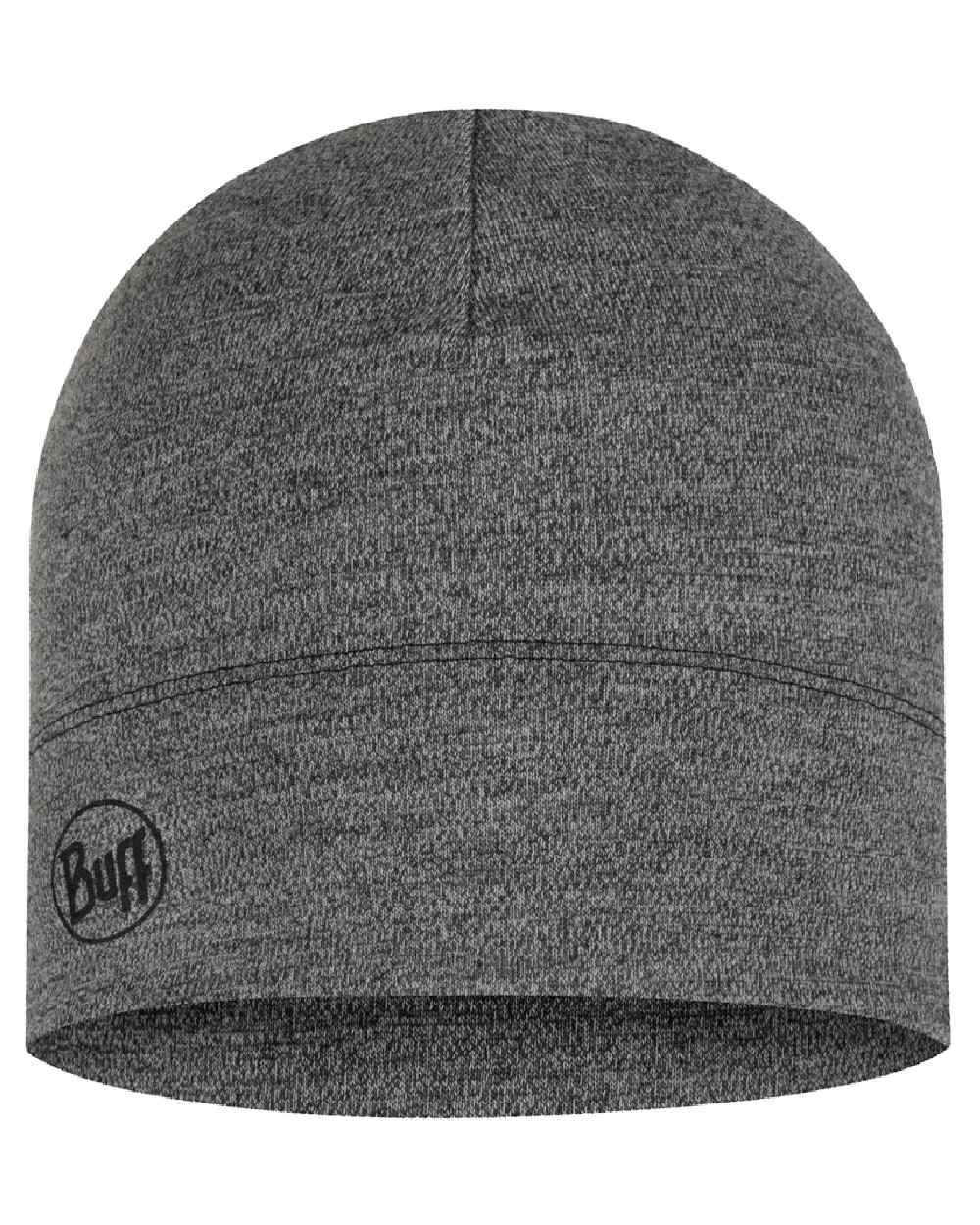 Light Grey Coloured Buff Merino Midweight Beanie on white background #colour_light-grey