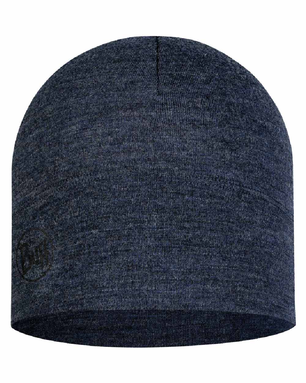 Night Blue Coloured Buff Merino Midweight Beanie on white background #colour_night-blue