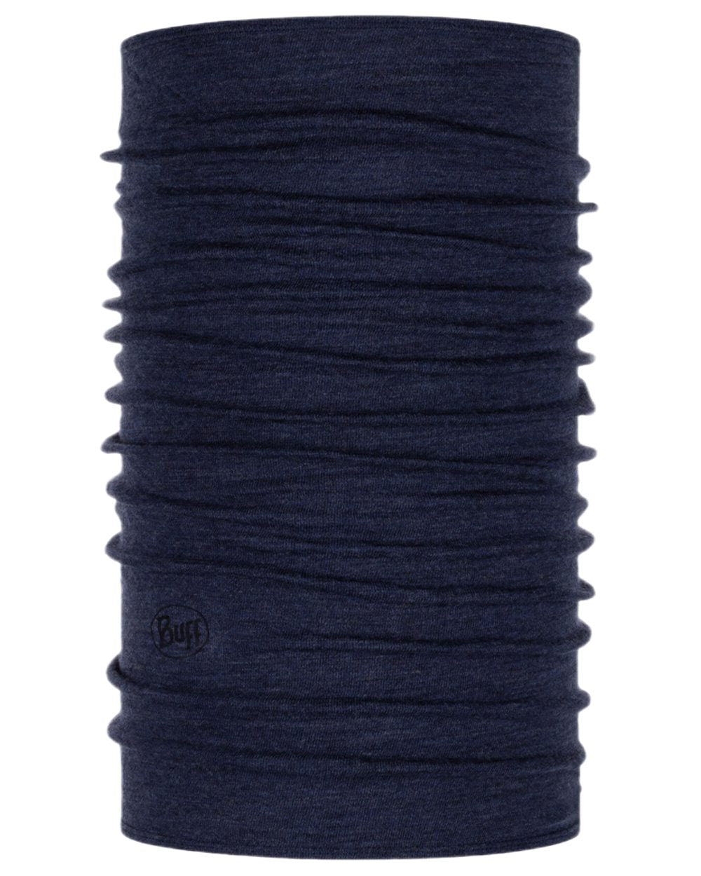 Night Blue Coloured Buff Merino Midweight Neckwear on white background #colour_night-blue