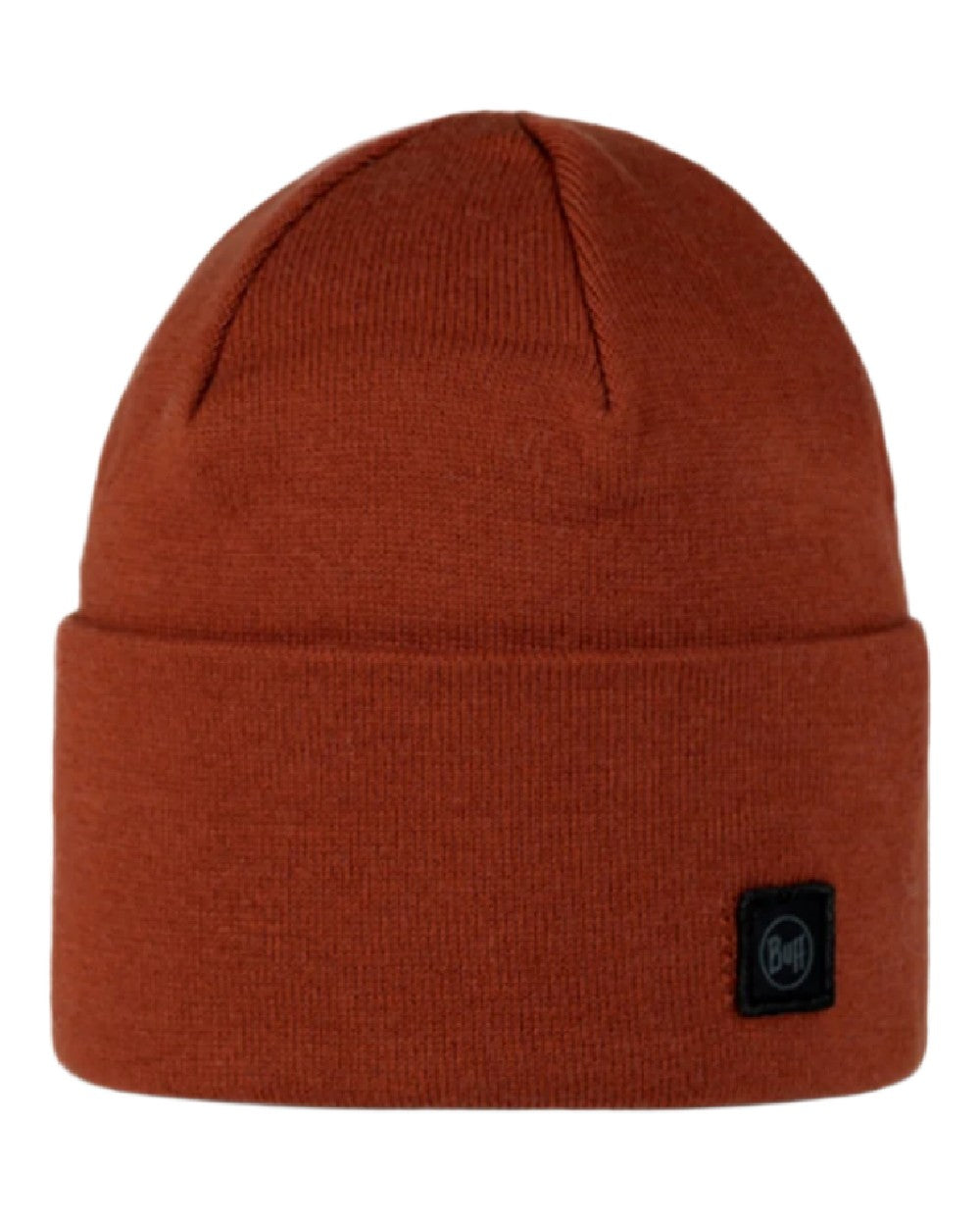 Cinnamon Coloured Buff Niels Knitted Beanie on white background #colour_cinnamon