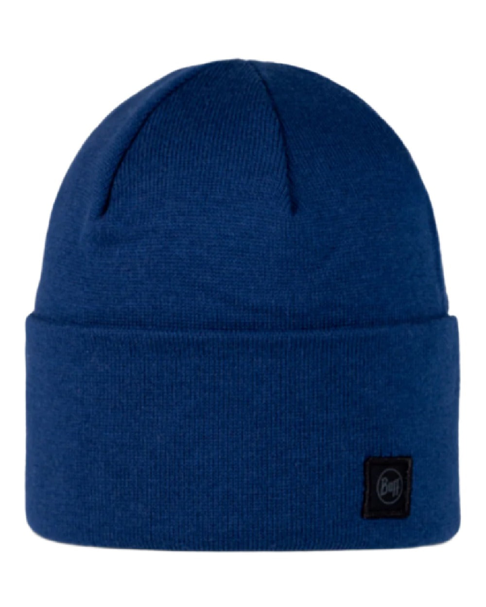 Cobalt Coloured Buff Niels Knitted Beanie on white background #colour_cobalt
