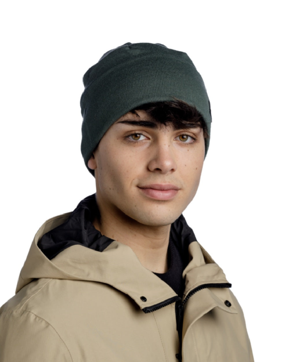 Silversage Coloured Buff Niels Knitted Beanie on white background #colour_silversage