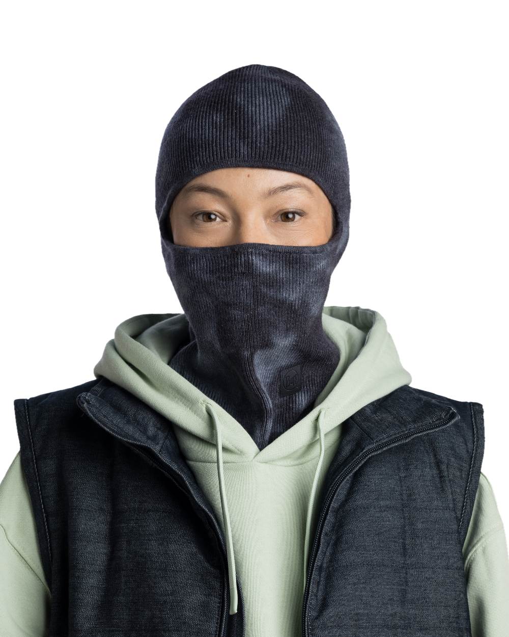 Cobalt Coloured Nilan Buff Knitted Balaclava on white background #colour_cobalt