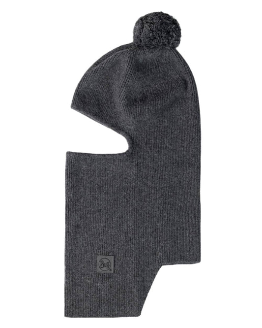 Grey Melange Coloured Nilan Buff Knitted Balaclava on white background #colour_grey-melange