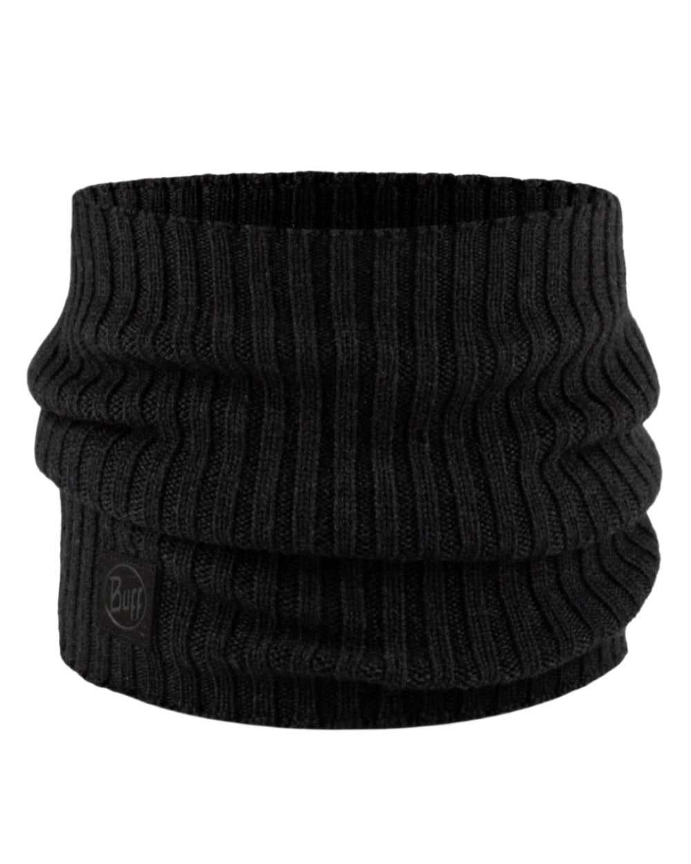Graphite coloured Buff Norval Merino Wool Knitted Neck Warmer on white background #colour_graphite