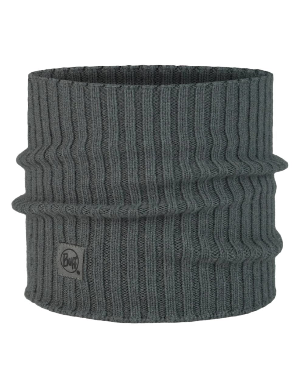 Grey coloured Buff Norval Merino Wool Knitted Neck Warmer on white background #colour_grey